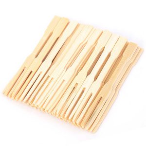 Pinche de madera – mini tenedor 9 cm – 100 u