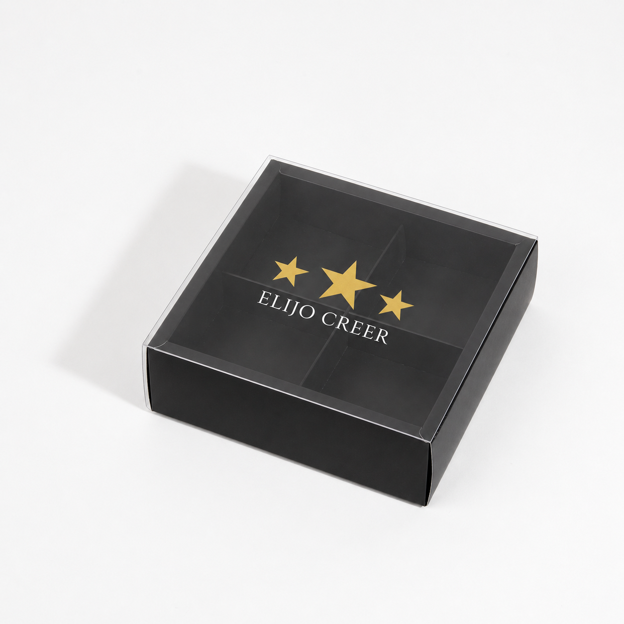 Caja con acetato 16x16x5 cm – Packs x 10 u